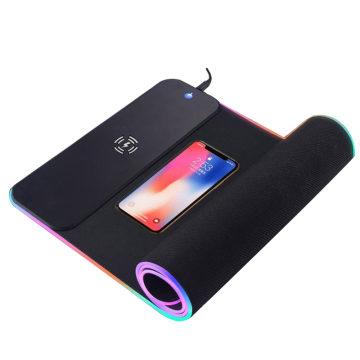 XL Anti-Slip Mouse Pad with 15W Quick Wireless Charging, LED Lights, and RGB Effects for Gaming