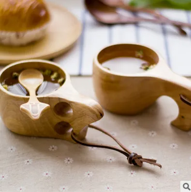 Portable Wooden Cup Tea Coffee Cup Camping Cup