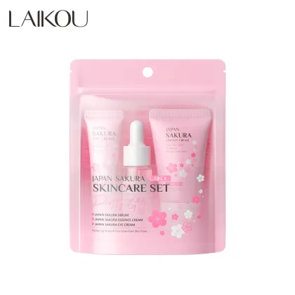 LAIKOU Sakura Facial Set: Moisturizing Skin Care for Fine Lines & Brightening