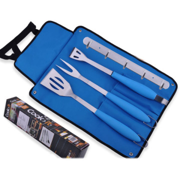 4PCS PP Plastic BBQ Tools Set with Apron and BBQ Hook