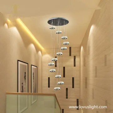 Small custom decorative staircase chandelier Small ball light luxury villa hotel chandelier