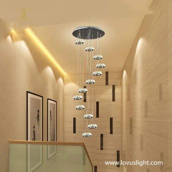 Small custom decorative staircase chandelier Small ball light luxury villa hotel chandelier