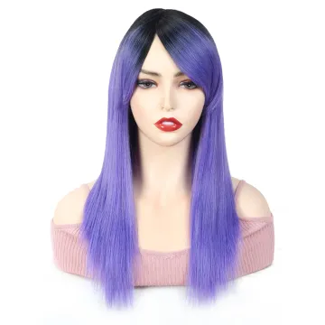 X-tress Fashion Style Straight Ombre Colored Heat Resistant Synthetic Hair Wig For Women Machine Made Hair Wigs With Bangs