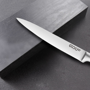 QXF 8 Inch Japanese Style Kitchen Slicing Knife - Stainless Steel Meat Carving Knife with Hollow Handle