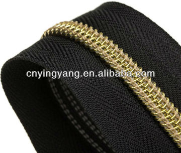 nylon zipper with golden teeth