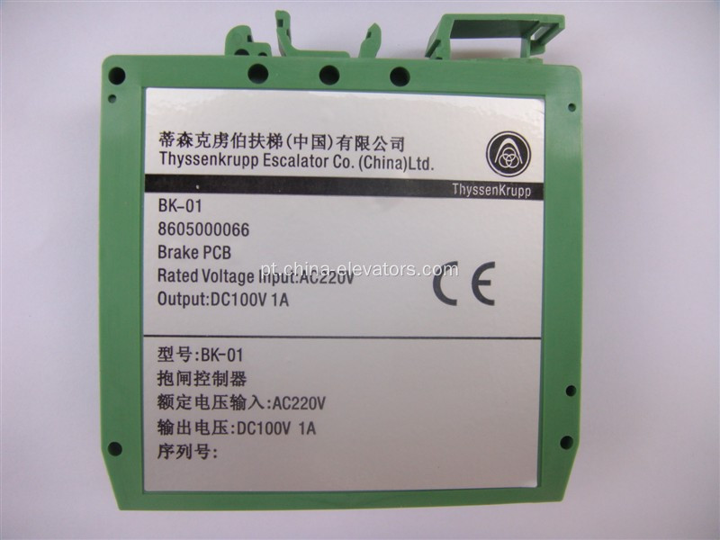 Controlador de freio 8605000068 BK-01 para escadas rolantes ThyssenKrupp
