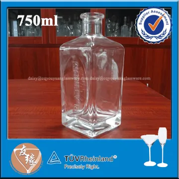 thick base square high clear glass vodka bottles manufacturer