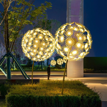 RGB Dandelion LED Ground Lights for Outdoor Gardens and Parks