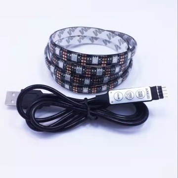 5V मिनी USB कंट्रोलर बैकलाइट एलईडी टीवी स्ट्रिप लाइट किट - 1M 2M 3M, 5050 30LED, IP65, व्हाइट और ब्लैक पीसीबी