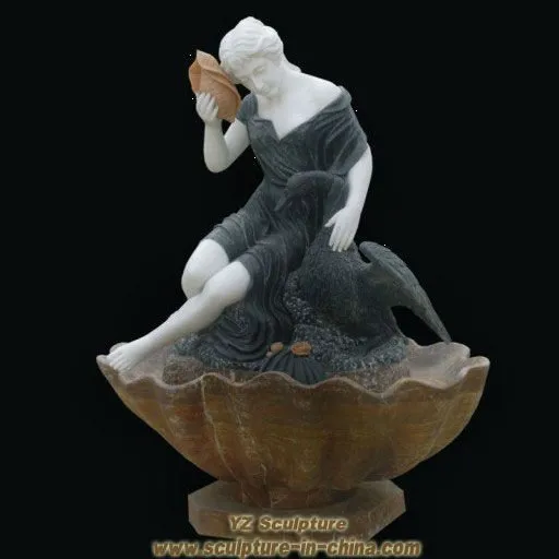 Stone Indoor Fountain with Lady Statue