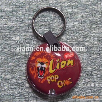 ready sale printing cool lion pattern pvc keychain light