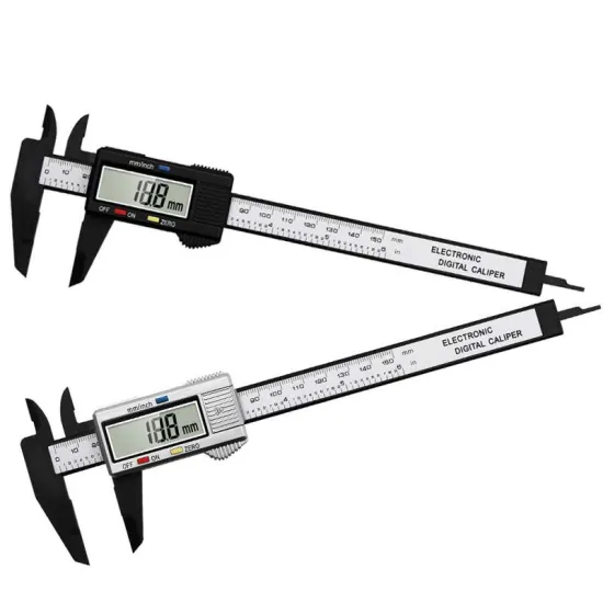 High-Strength Plastic & Carbon Fiber Digital Vernier Caliper 0-150mm