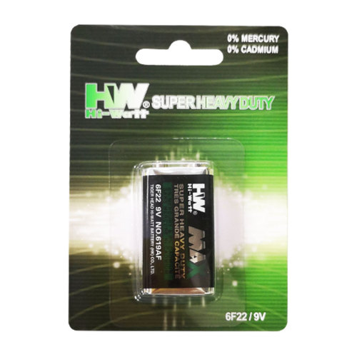 Batería de zinc-carbono HW 6F22 9V Chaqueta de PVC