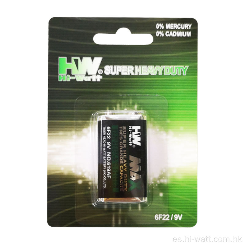 Batería de zinc-carbono HW 6F22 9V Chaqueta de PVC
