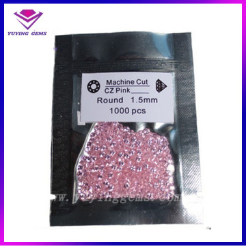 Wholesale Price Loose Small Size Round Shape 1.5mm Pink CZ Gems
