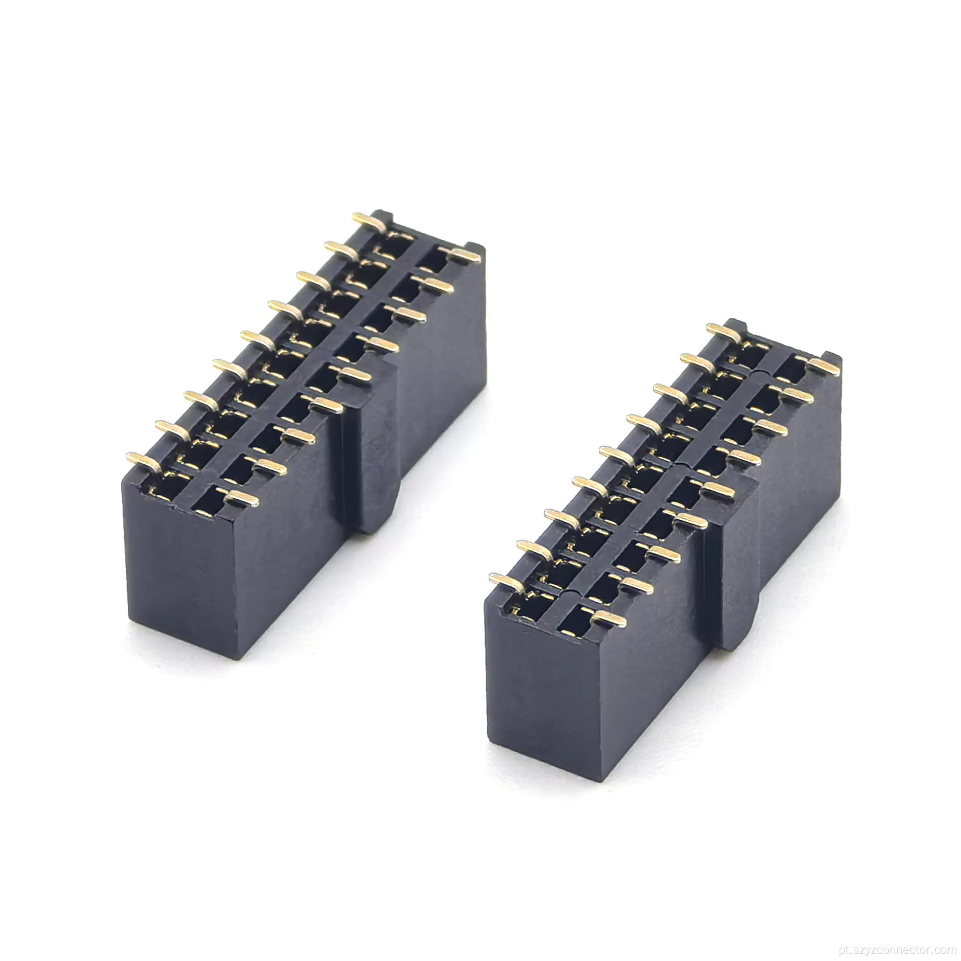 Cabeçalho fêmea de 2,54 mm de fileira dupla SMT 18P