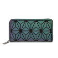 Nuevo diseño Rhombus Personalidad Mini bolsas Mujeres Moda PU Material Luminoso billetera