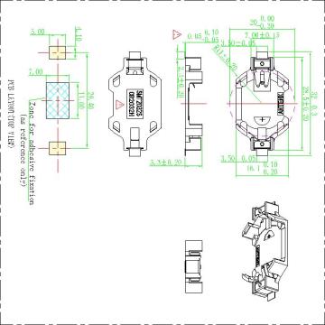 CR2032 Держатель монетной ячейки Прямой угол SMD/SMT