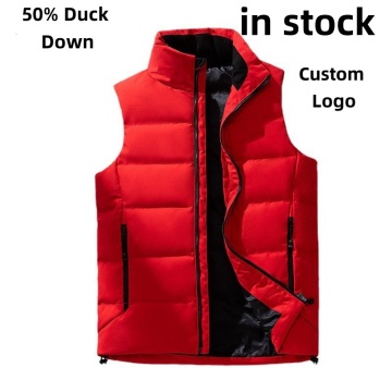 OEM Customized Logo Feste Farbe dicker warmer Winterpufferweste für Männer