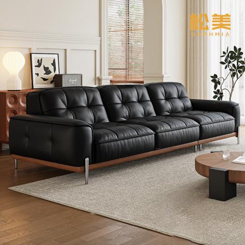 Модульный кожаный диван большого семейного размера