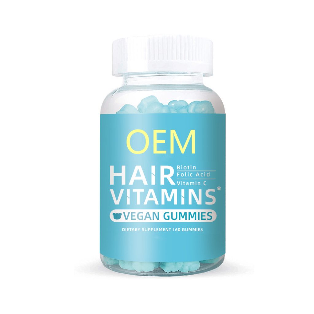 Private Label Organic Vitamin C Support Dietary Supplement Hair Nails Growth Biotin Gummies