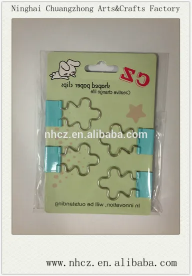 Flower Shaped Pink Binder Clips