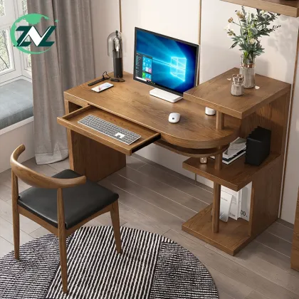 Adjustable Bookcase Study Table MDF Ergonomic Study Desk