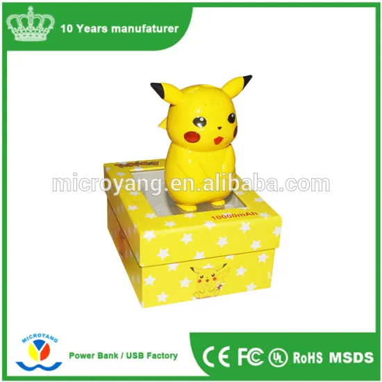 Pikachu Pokemon Power Bank 12000mAh High Quality External Battery Charger with LED Light