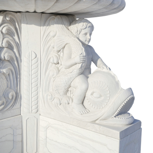 White Marble Customizable Garden Fountain Water Feature