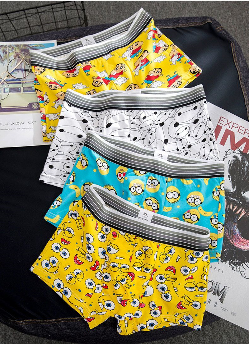Funny Underpants Man Boxer Brand Boxershorts Men Cute Cartoon Cotton Men's Underwear Boxers Breathable Panties For Boys lots