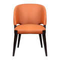 Orange leather single Velis dining chairs