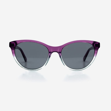 Cat Eye melengkung Sunglasses Wanita Acetate