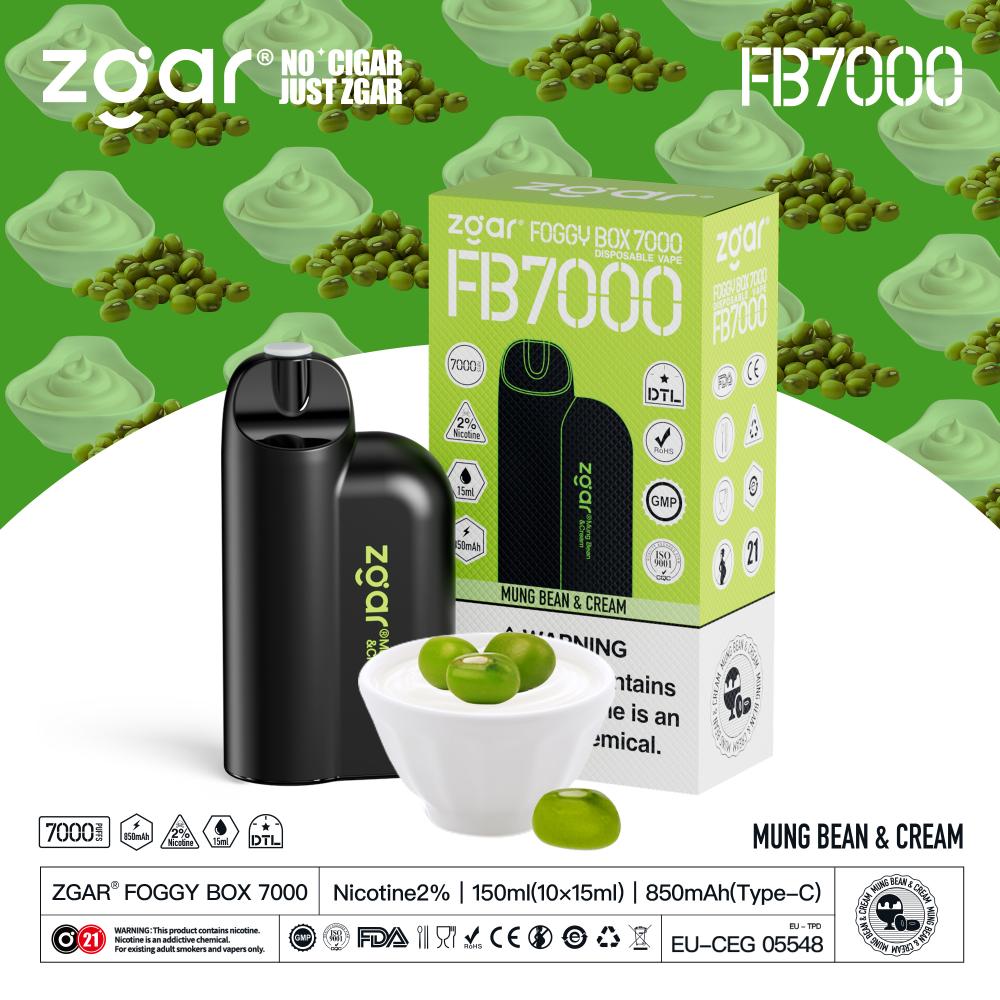 Zgar Foggy Box يمكن التخلص منه Vape 7000 نفخة