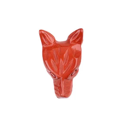 Gemstone Engraved Wolf Pendant Ornament Natural Stone 1.0Inch Wolf Head Handmade Craved Animal Ornament