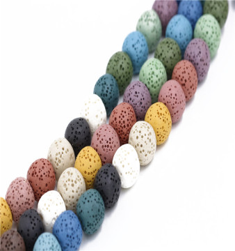 Pedra natural colorido grânulo redondo tamanho da forma 4mm-12mm contas de pedra de lava preço