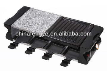 Raclette Grill with half plate and half stone plate