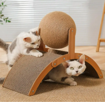猫のスクラッチボールのおもちゃ木製研削足