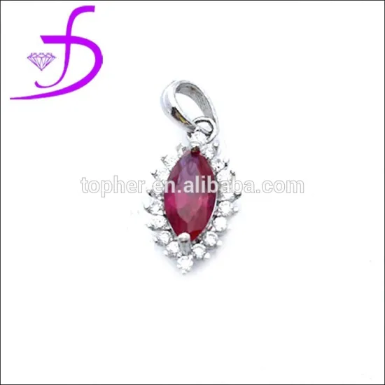 Handmade Designer Gemstone Charms Jewelry Ruby Silver Charms Pendant