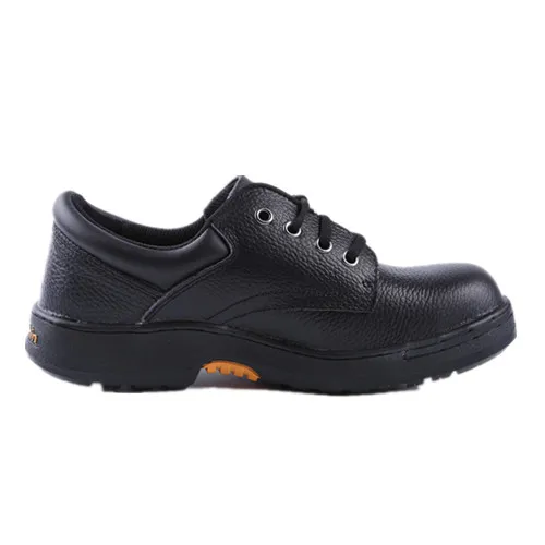 Rubber Outsole Embossed Leather Safety Shoes