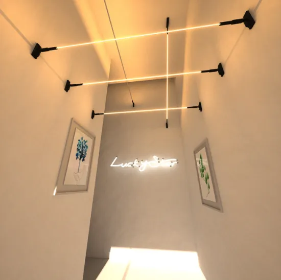 Hot Sale Modern Black White Linear Skyline Steel Strip LED Light for Living Room