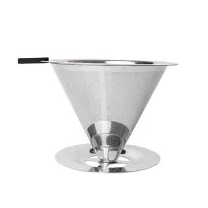 Stainless Steel Cone Shape Reusable 125mm Coffee Filter for Pour Over Dripper