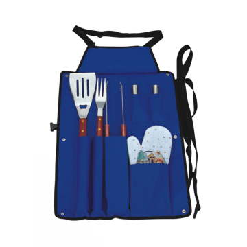 BBQ Tools Set in Plastic Case Spatula Basting Brush Cleaning Brush Knife Skewer Corn Holder BBQ-06M-01S BBQ Tools