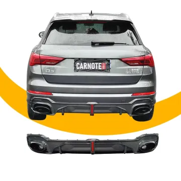 RSQ3 Style Rear Diffuser for Audi Q3 - LED Dry Carbon Fiber Rear Bumper Lip Diffuser (2021-2023)