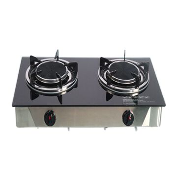 2本のバーナーストーブ家庭用ガス調理器ガラスクックトップテーブルトップガスストーブキッチン料理