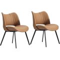 Elegant Upholstered Dining Chairs with Black Legs