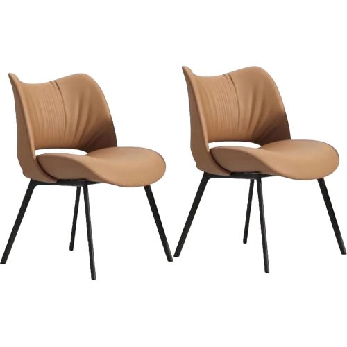 Elegant Upholstered Dining Chairs with Black Legs