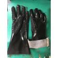 Premium Double-Coated Black Chip Finish PVC 12-Inch Chemical Handling Gloves