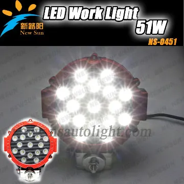 51W LED Work Light Lamp Jeep Off Road Forklift Bowfishing ATV Flood