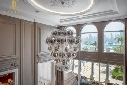 Empire entryway designer glass chandelier