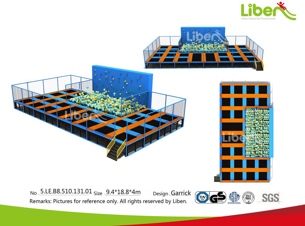 Kids Favorite Big Rectangular Indoor Trampoline, High Quality Kids